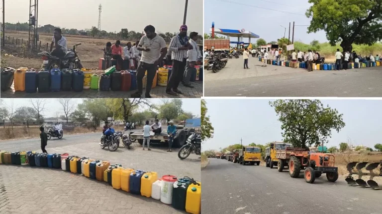 महाराष्ट्रात पेट्रोल डिझेलची गंभीर टंचाई कायम , अनेक पंपांवर 5-6 तासात इंधन संपत असल्याने नागरिकांच्या लांबच लांब रांगा